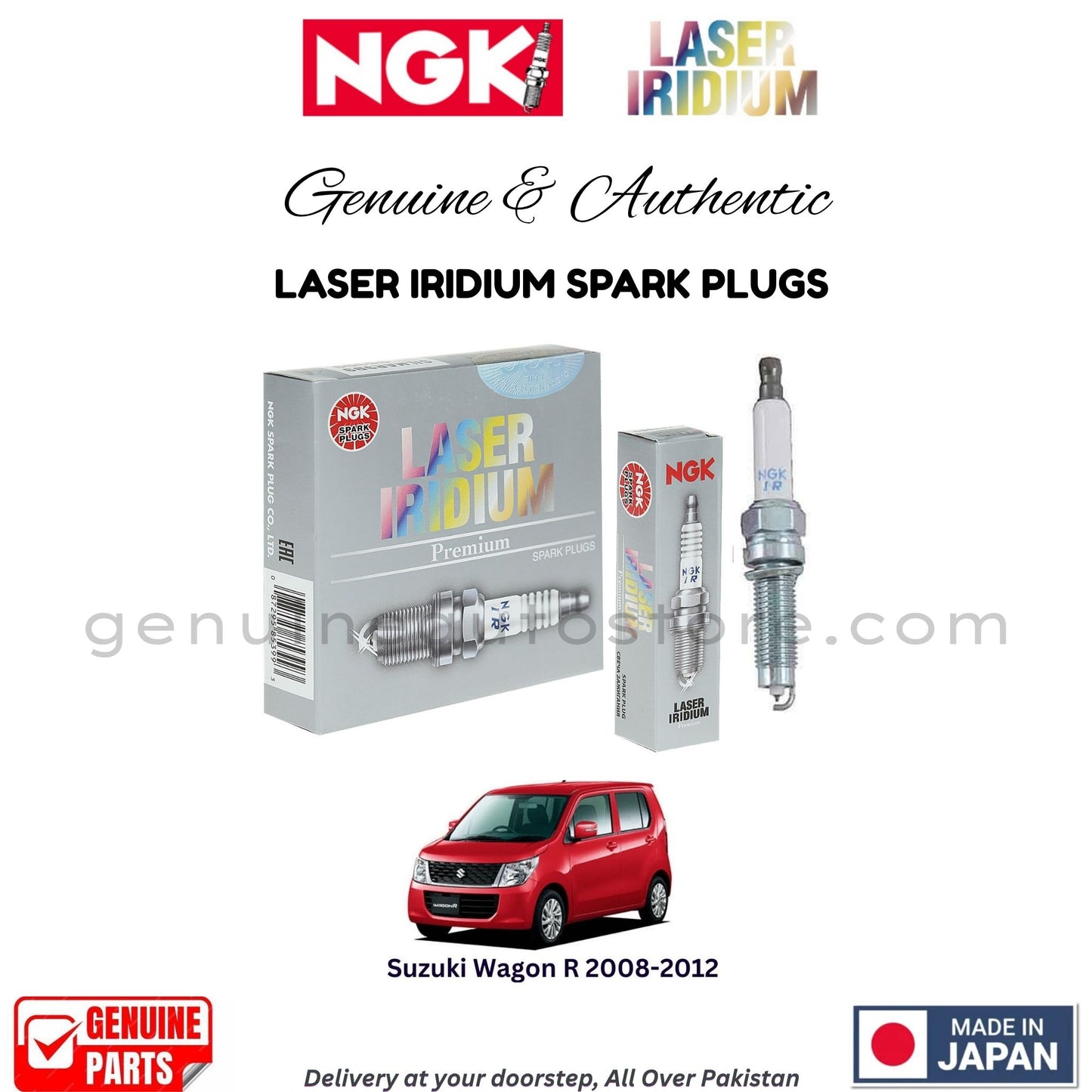 Suzuki Wagon R 2008-2012 NGK LASER IRIDIUM SPARK PLUGS in Pakistan. 100% Genuine, Reliable, Best Price, Cash on Delivery Available