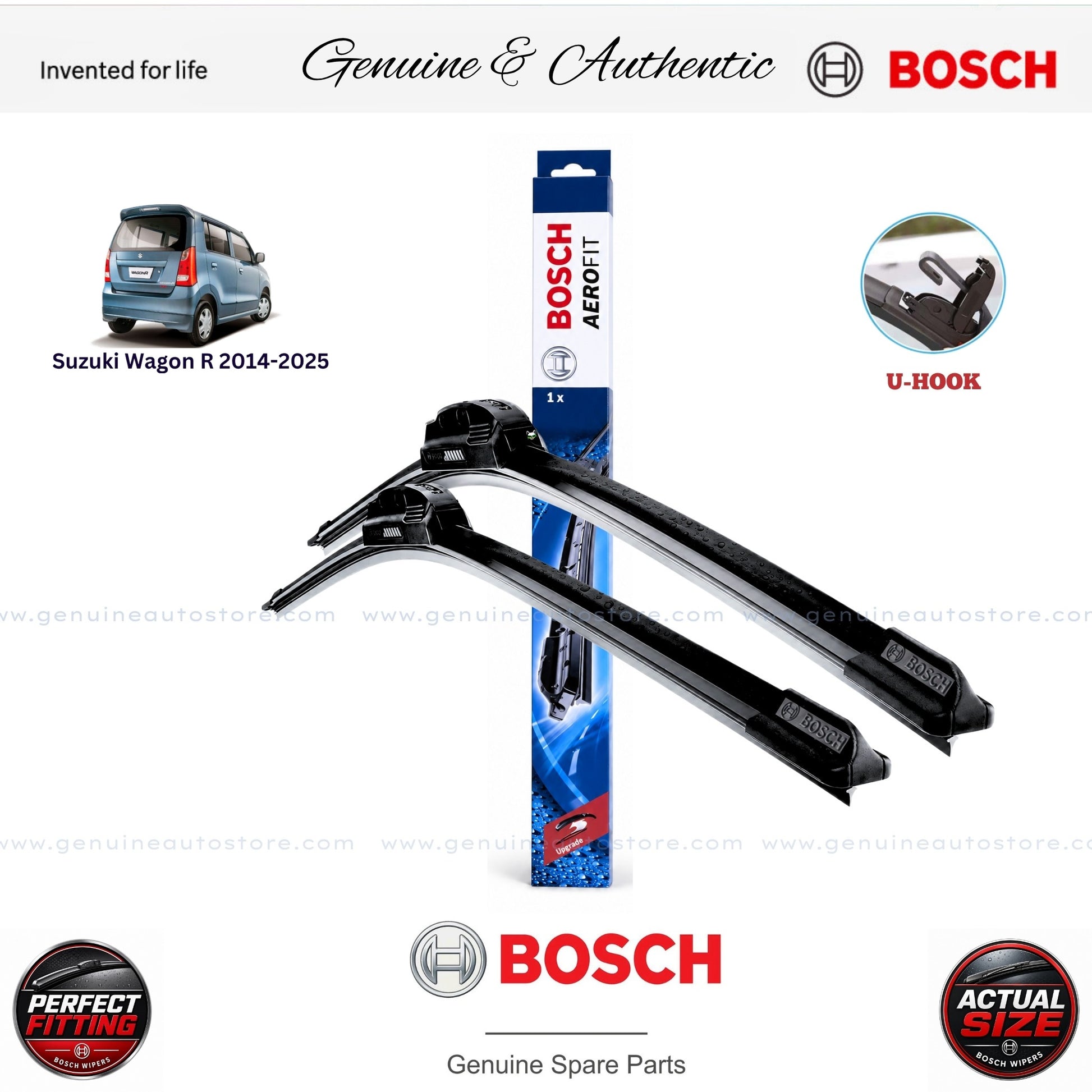 Suzuki Wagon R 2014-2025 Bosch Genuine Front Wiper Blade Set Pakistan