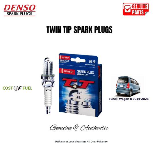 Suzuki Wagon R 2014-2025 DENSO Twin Tip Spark Plugs 3pcs in Pakistan – genuine replacement, better mileage and smooth performance