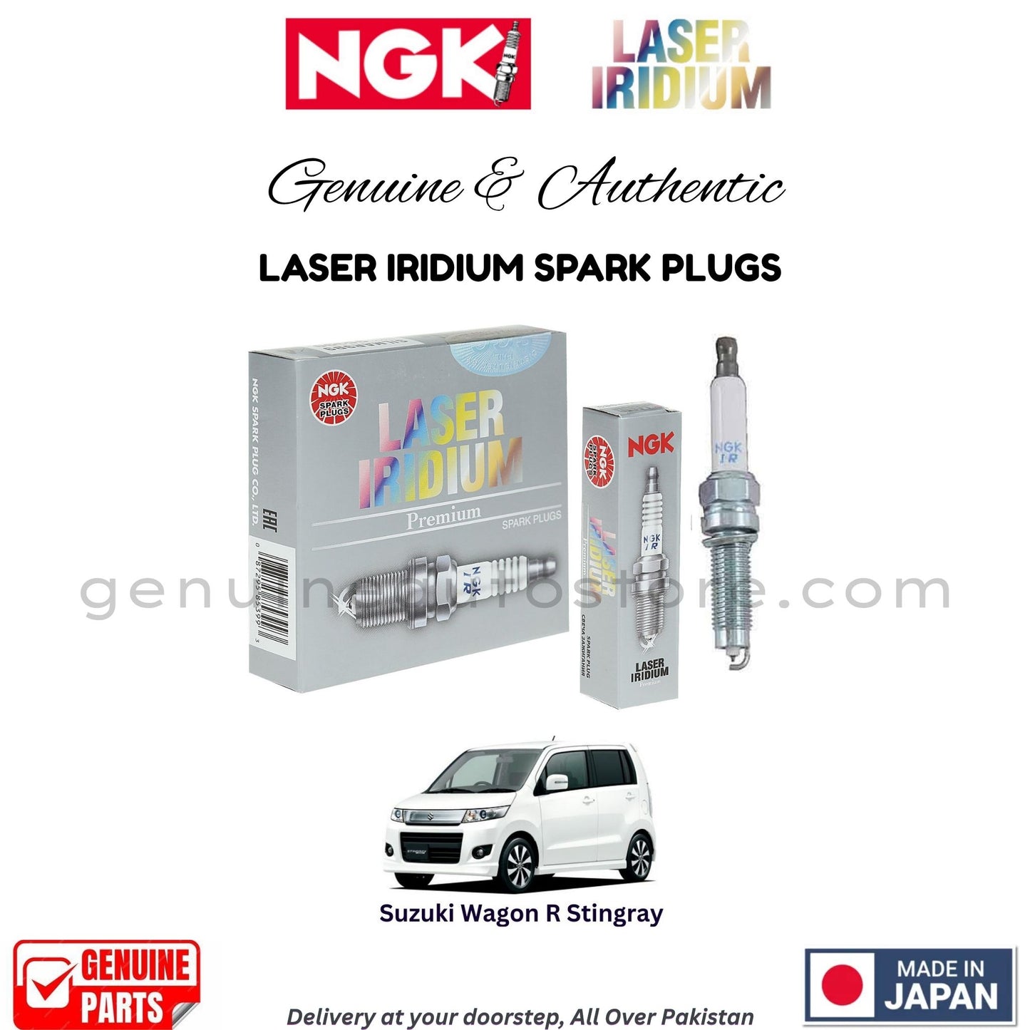 Suzuki Wagon R Stingray NGK LASER IRIDIUM SPARK PLUGS in Pakistan. 100% Genuine, Reliable, Best Price, Cash on Delivery Available