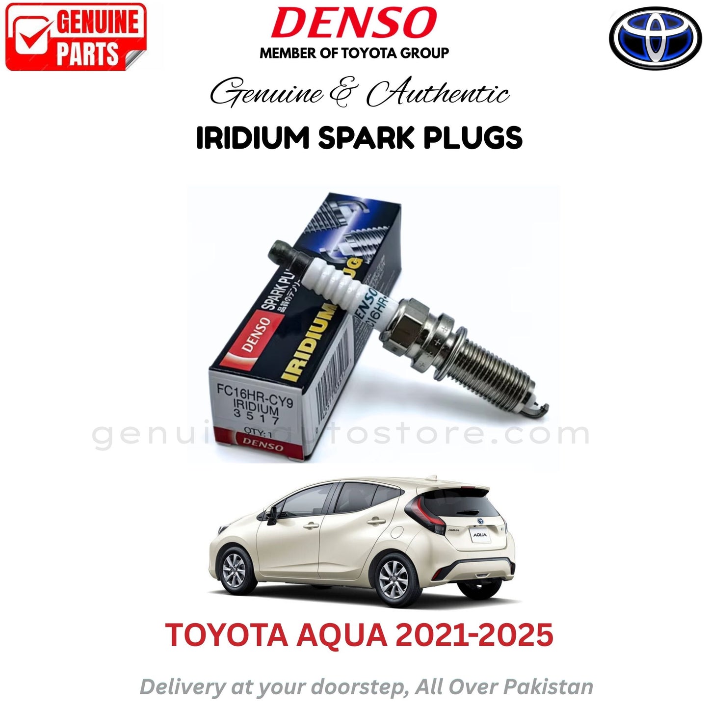 TOYOTA AQUA 2021-2025 Denso Iridium Spark Plug in Pakistan, 100% Genuine, Reliable, Best Price, Cash on Delivery Available