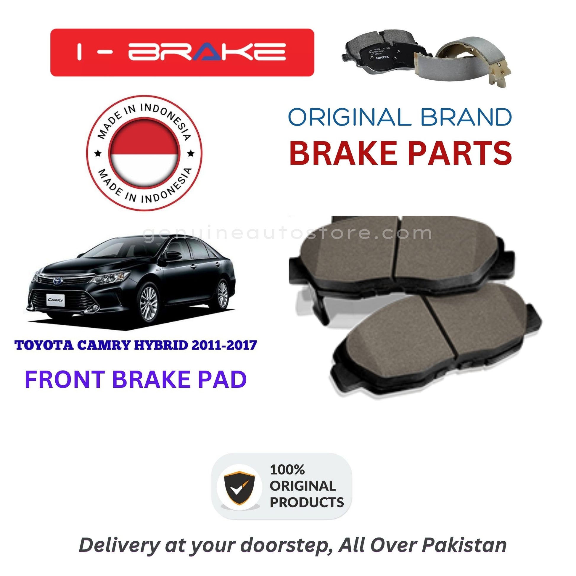TOYOTA CAMRY HYBRID 2011-2017 Front Brake Pads iBrake Indonesia Genuine