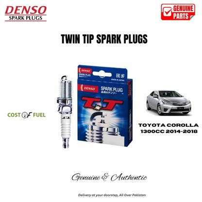 TOYOTA COROLLA 1300CC 2014-2018 DENSO Twin Tip Spark Plugs 4pcs in Pakistan – genuine replacement, better mileage and smooth performance