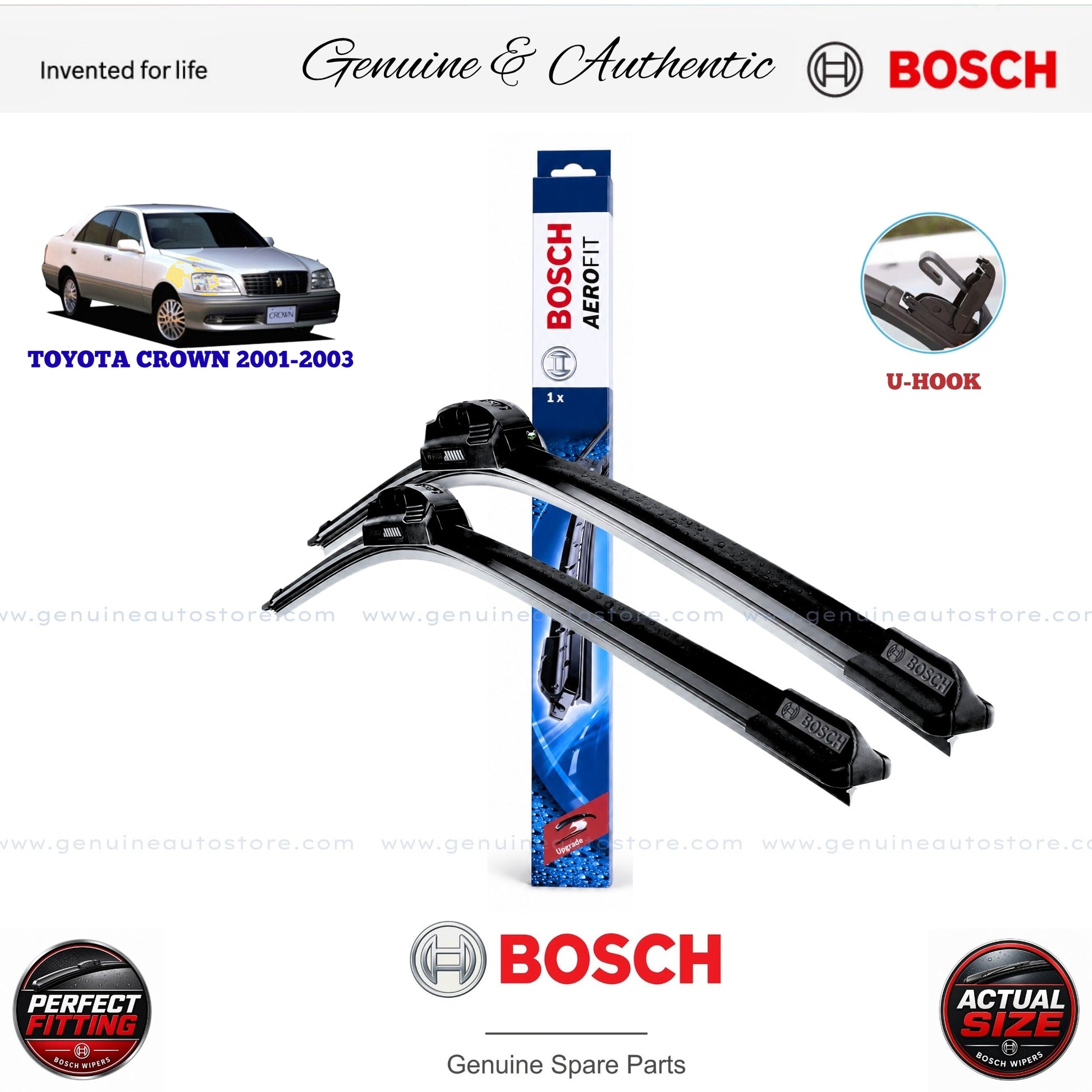 TOYOTA CROWN 2001-2003 Bosch Genuine Front Wiper Blade Set Pakistan