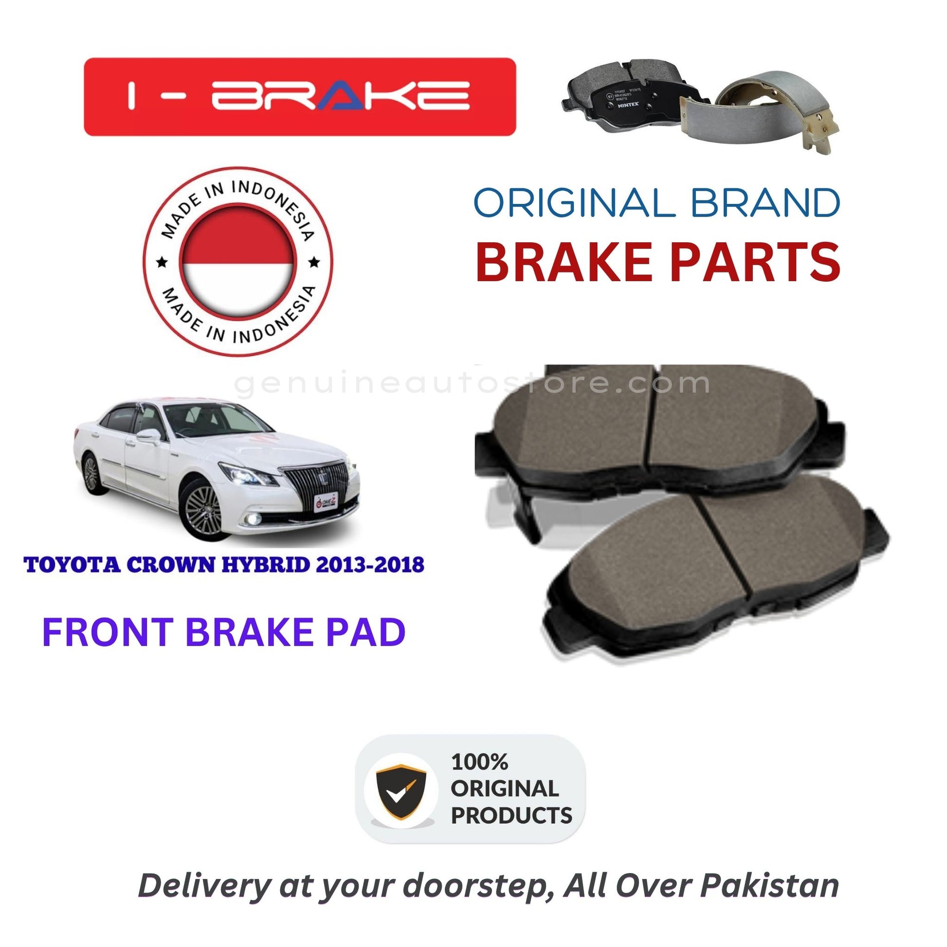 TOYOTA CROWN HYBRID 2013-2018 Front Brake Pads iBrake Indonesia Genuine