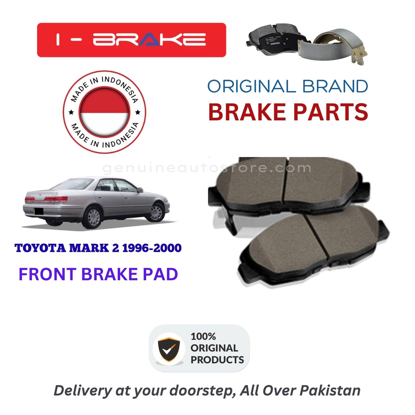 TOYOTA MARK 2 1996-2000 Front Brake Pads iBrake Indonesia Genuine