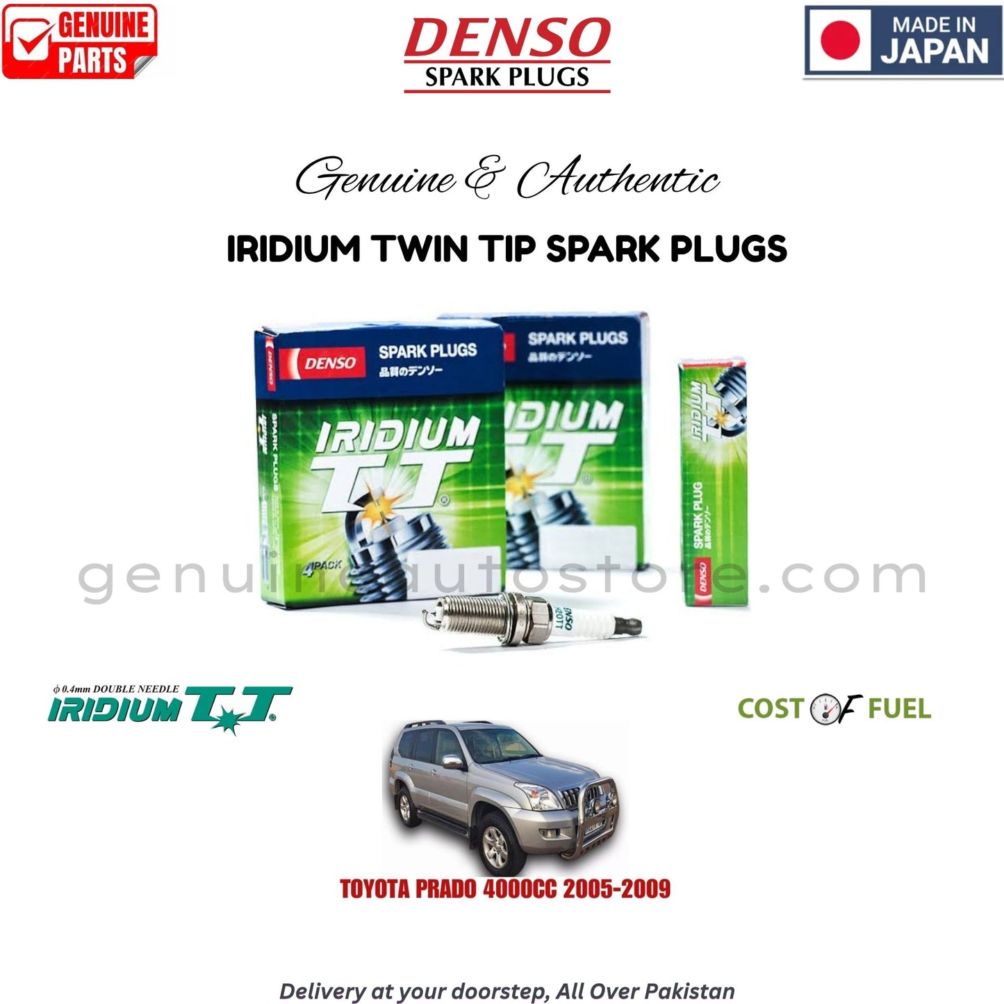 TOYOTA PRADO 4000CC 2005-2009 DENSO IRIDIUM TWIN TIP SPARK PLUG in Pakistan, 100% Genuine, Reliable, Best Price, Cash on Delivery Available    