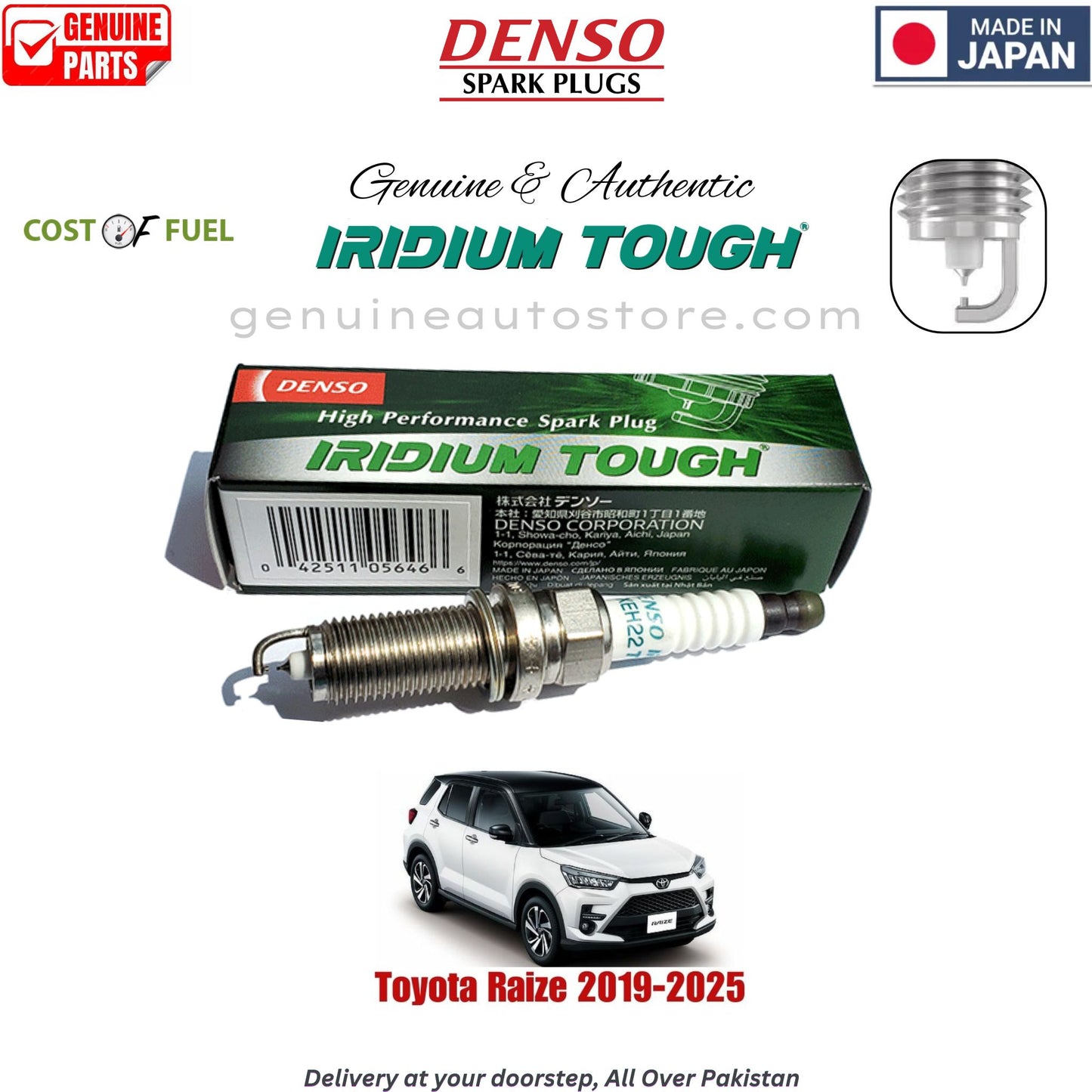 TOYOTA RAIZE 1000 CC IRIDIUM TOUGH SPARK PLUGS 3 PIECES IN PAKISTAN