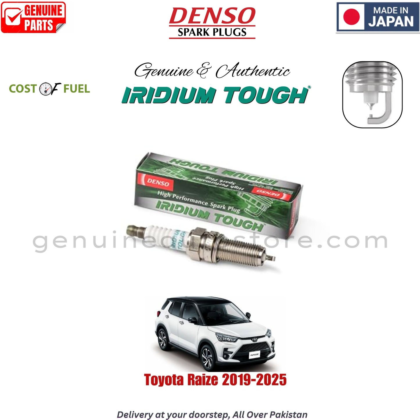 TOYOTA RAIZE 1000 CC IRIDIUM TOUGH SPARK PLUGS 3 PIECES IN PAKISTAN