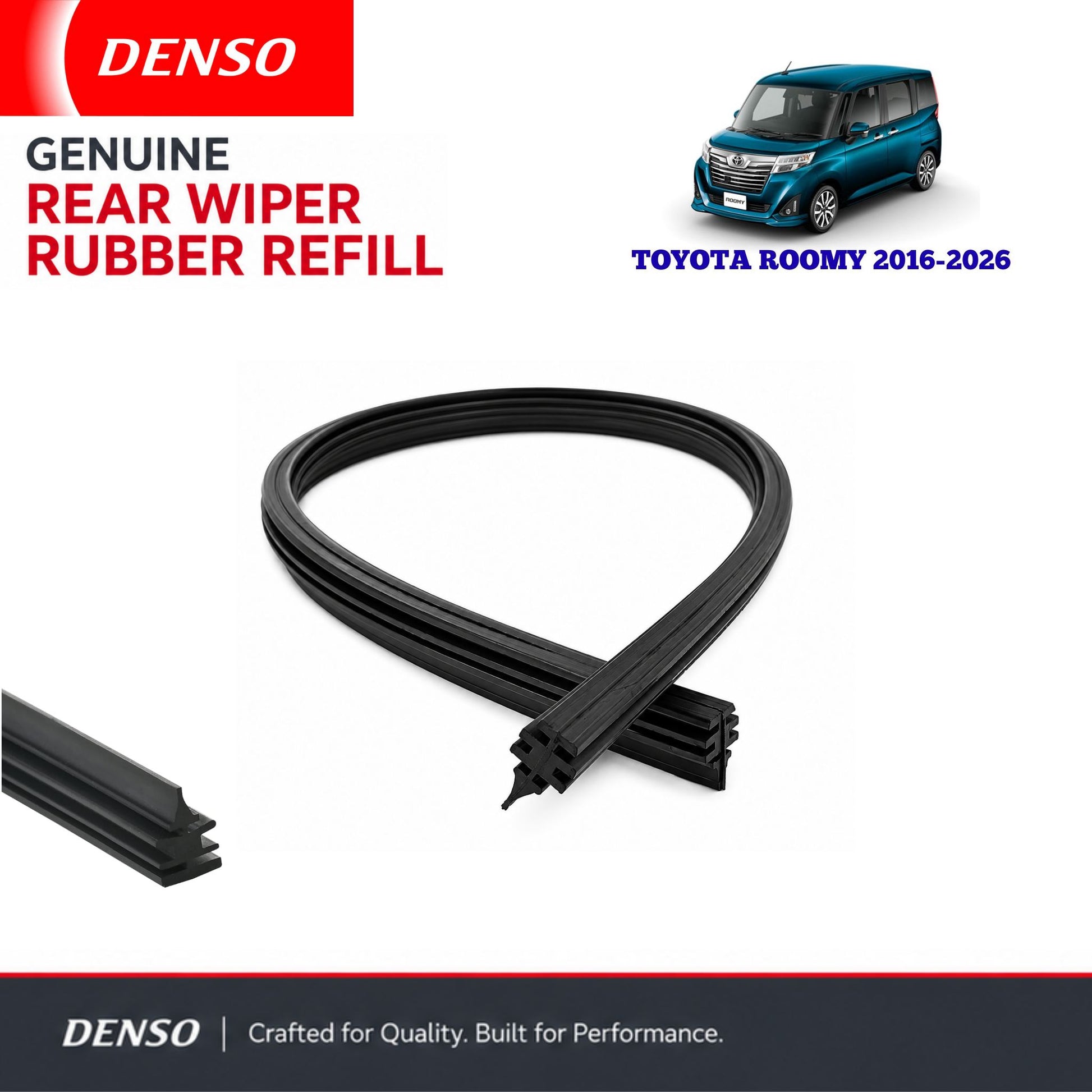 Denso Genuine rear wiper rubber for Toyota Roomy 2016-2026