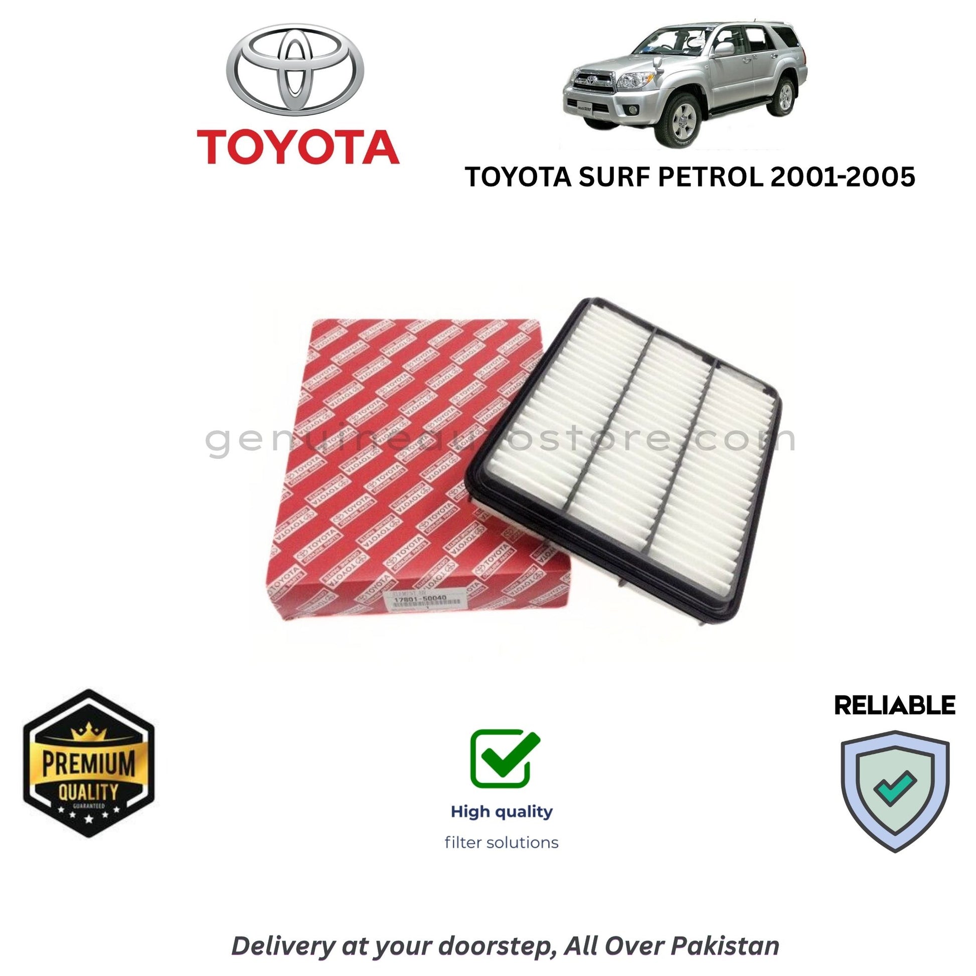 TOYOTA SURF PETROL 2001-2005 Air Filter Premium Quality in Pakistan, 100% Genuine, Reliable, Best Price, Cash on Delivery 
