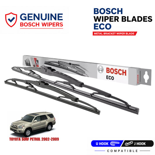 Bosch Genuine metal front wiper set for Toyota Surf Petrol 2002-2009, pair of two