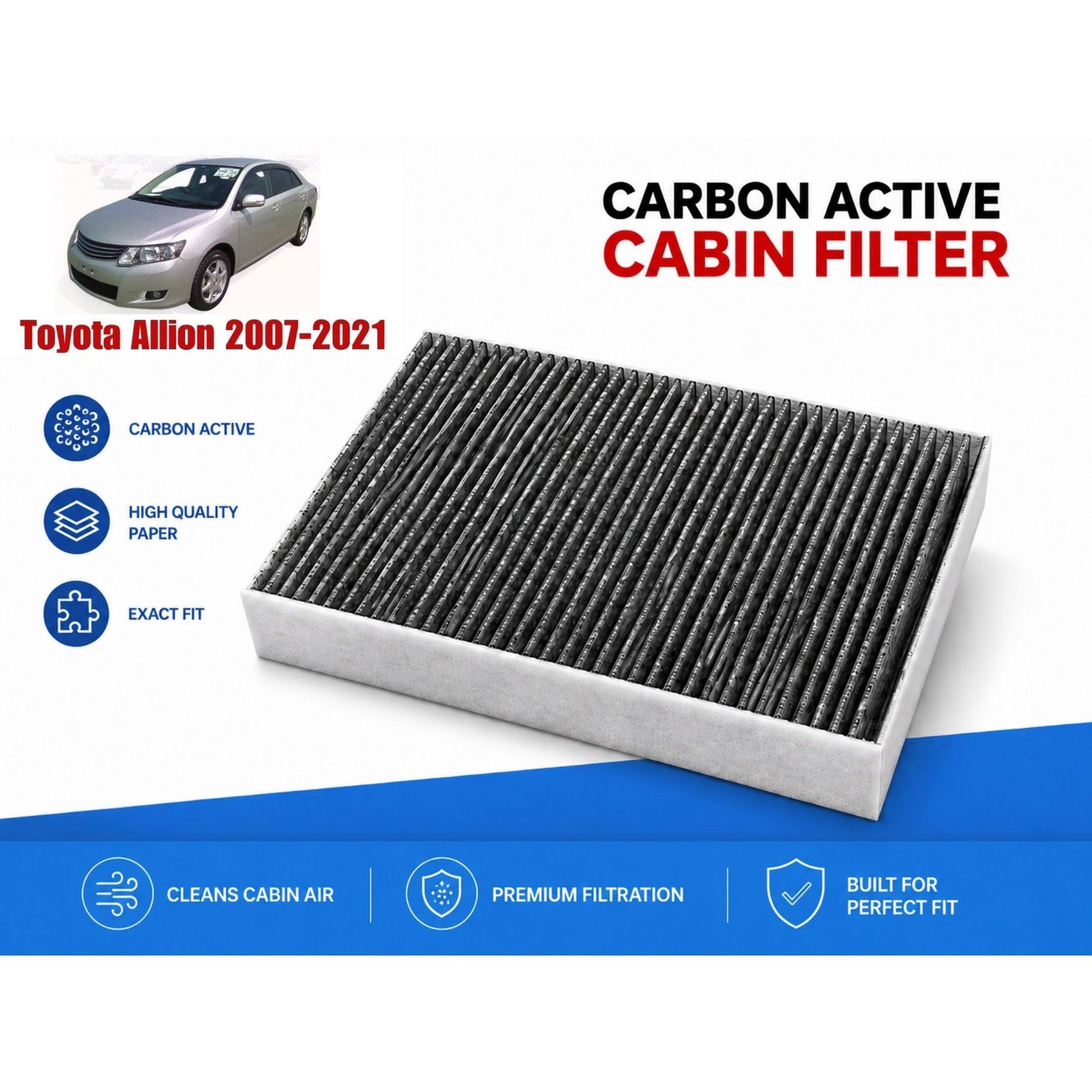 Toyota Allion 2007-2021 Cabin Filter Carbon Active