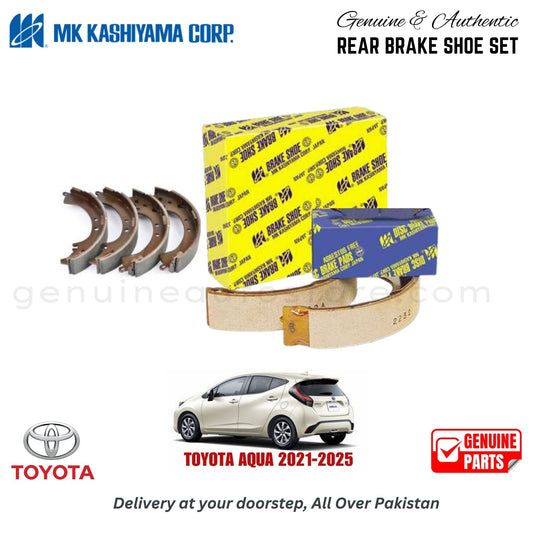 Toyota Aqua 2021-2025 MK JAPAN REAR BRAKE SHOE SET in Pakistan. 100% Genuine, Reliable, Best Price, Cash on Delivery Available