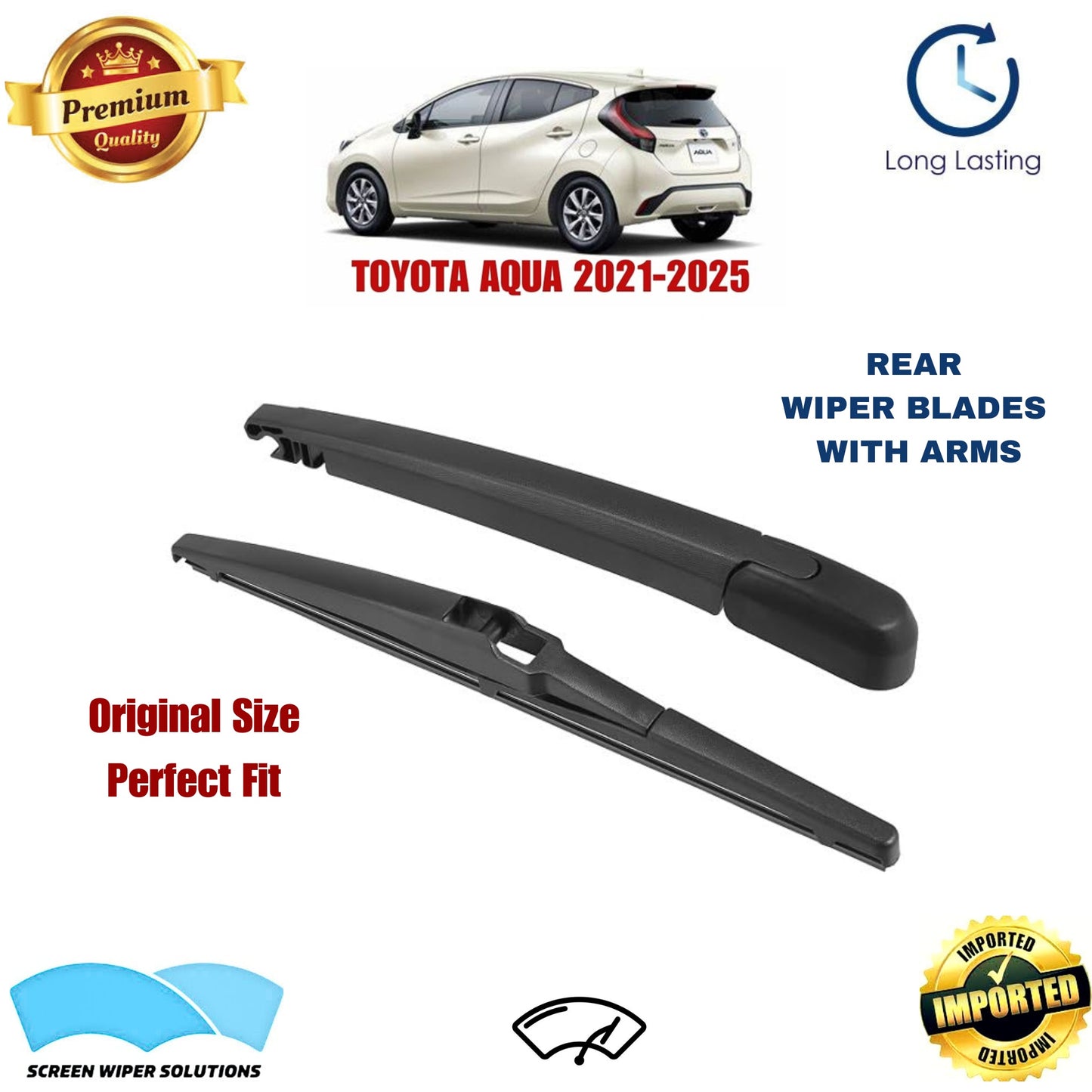 Toyota Aqua 2021-2025 Rear Wiper Blade with Arm in Pakistan
