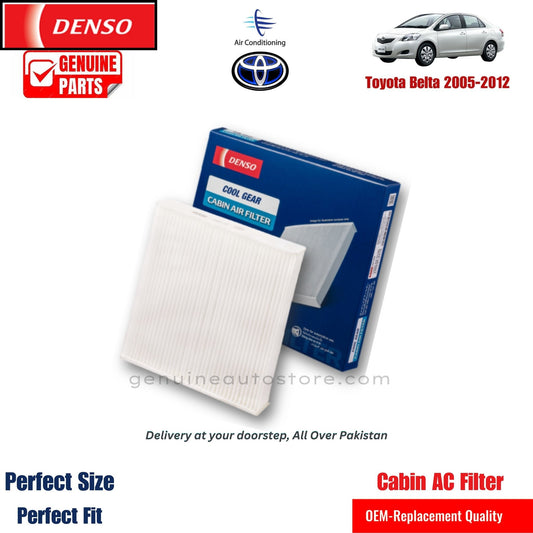 Toyota Belta 2005-2012 Denso Genuine Cabin Ac Filter in Pakistan. 100% Genuine, Reliable, Best Price, Cash on Delivery Available   