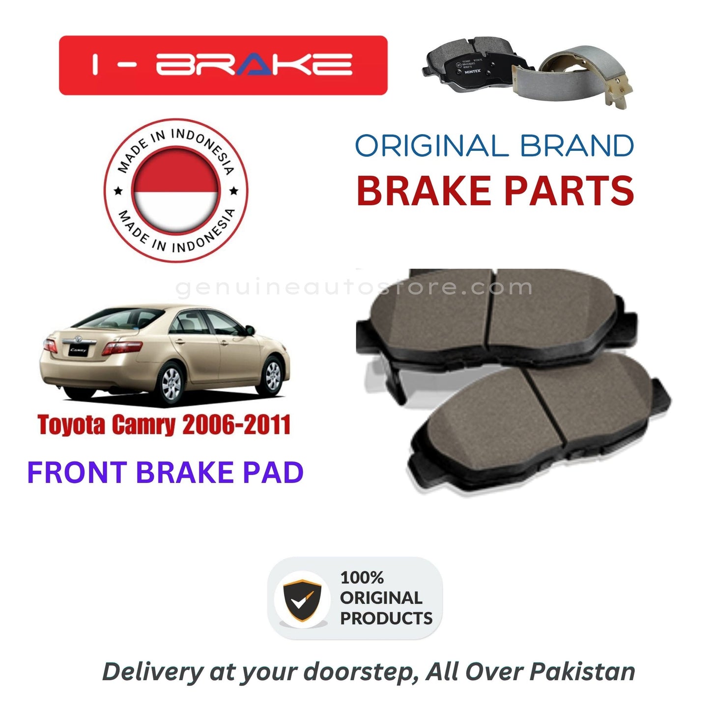 Toyota Camry 2006-2011 Front Brake Pads iBrake Indonesia Genuine
