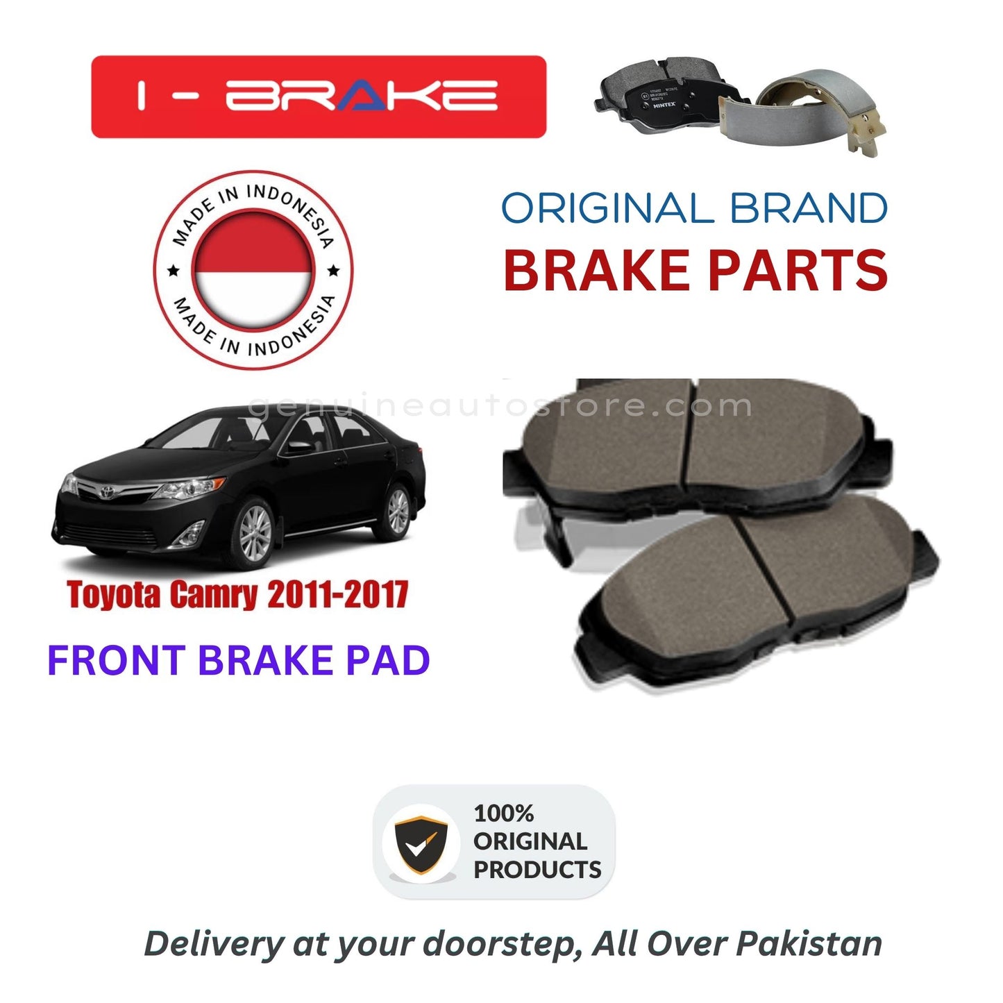 Toyota Camry 2011-2017 Front Brake Pads iBrake Indonesia Genuine