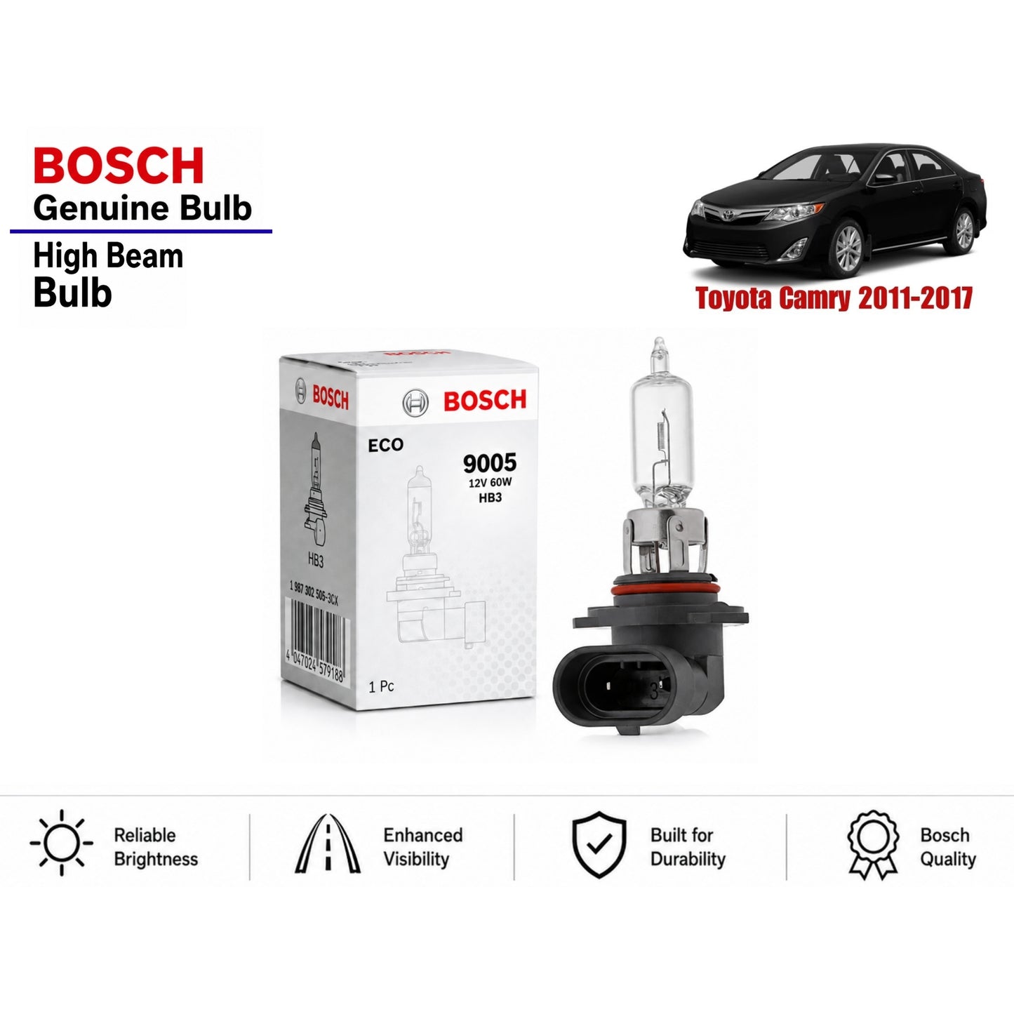Toyota Camry 2011-2017 High Beam Headlight Bulb Bosch in Pakistan