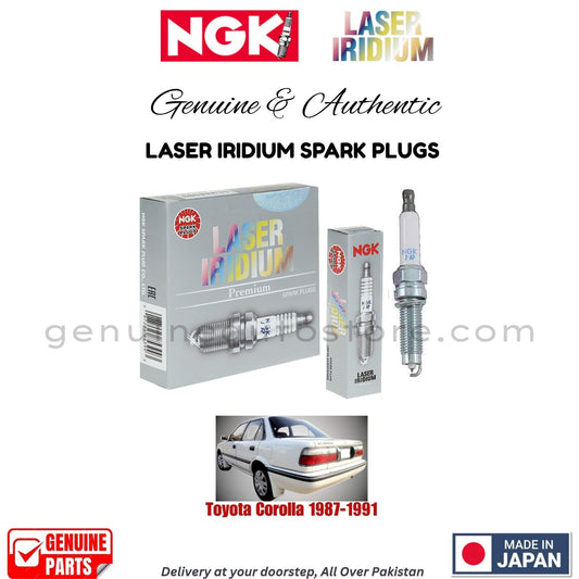 Toyota Corolla 1987-1991 NGK LASER IRIDIUM SPARK PLUGS in Pakistan. 100% Genuine, Reliable, Best Price, Cash on Delivery Available