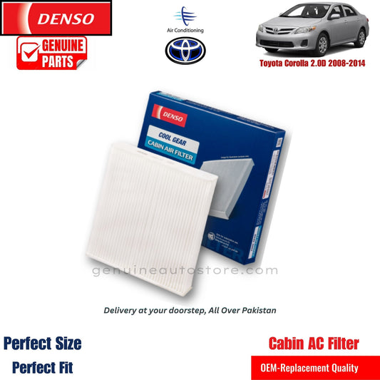 Toyota Corolla 2.OD 2008-2014  Denso Genuine Cabin Ac Filter in Pakistan. 100% Genuine, Reliable, Best Price, Cash on Delivery Available   