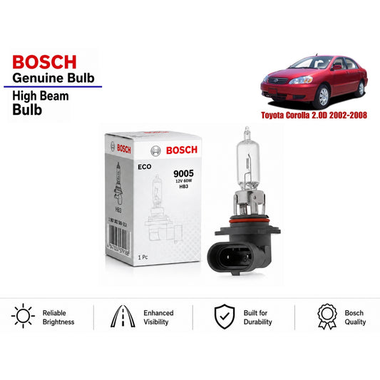 Toyota Corolla 2.Od 2002-2008 High Beam Headlight Bulb Bosch in Pakistan