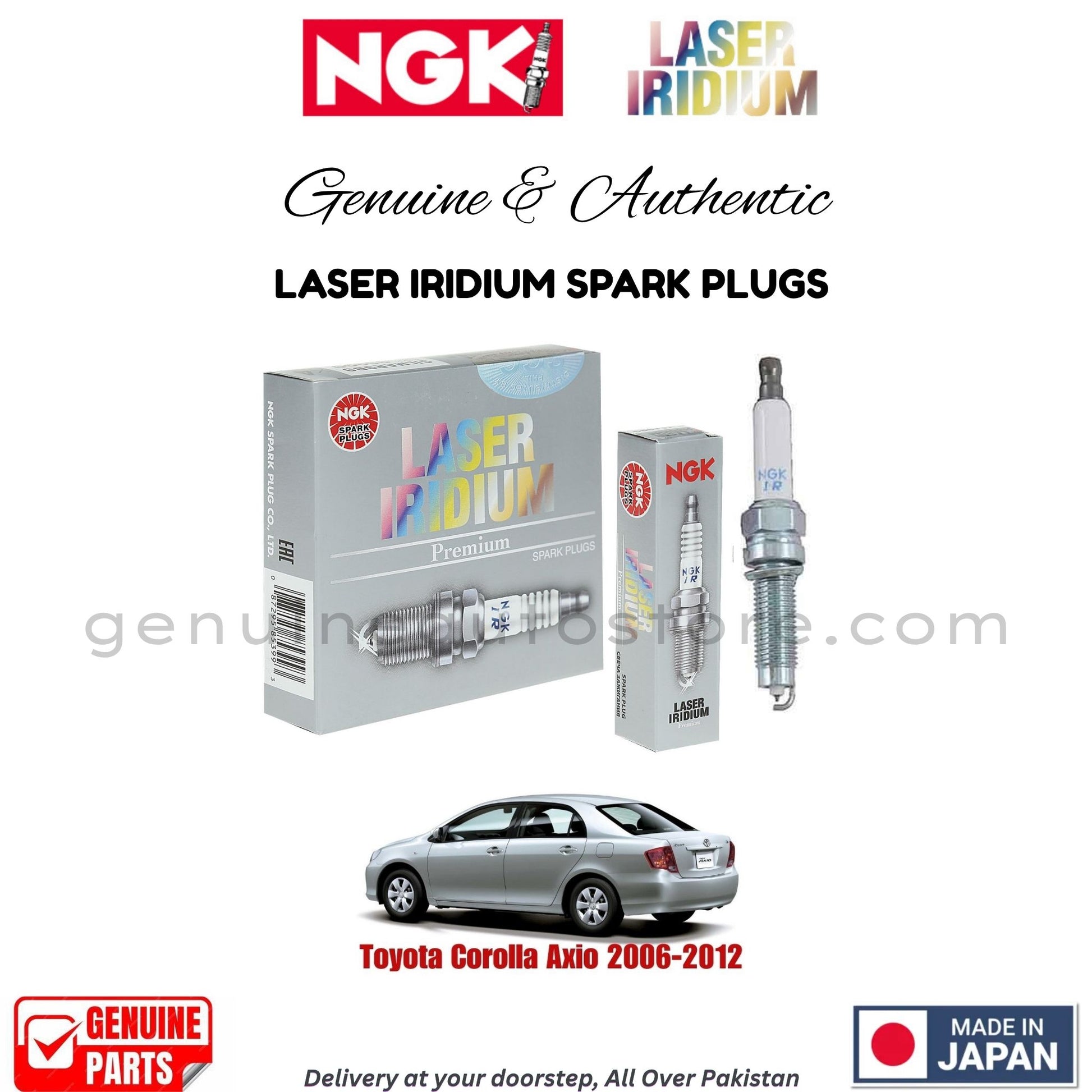 Toyota Corolla Axio 2006-2012 NGK LASER IRIDIUM SPARK PLUGS in Pakistan. 100% Genuine, Reliable, Best Price, Cash on Delivery Available