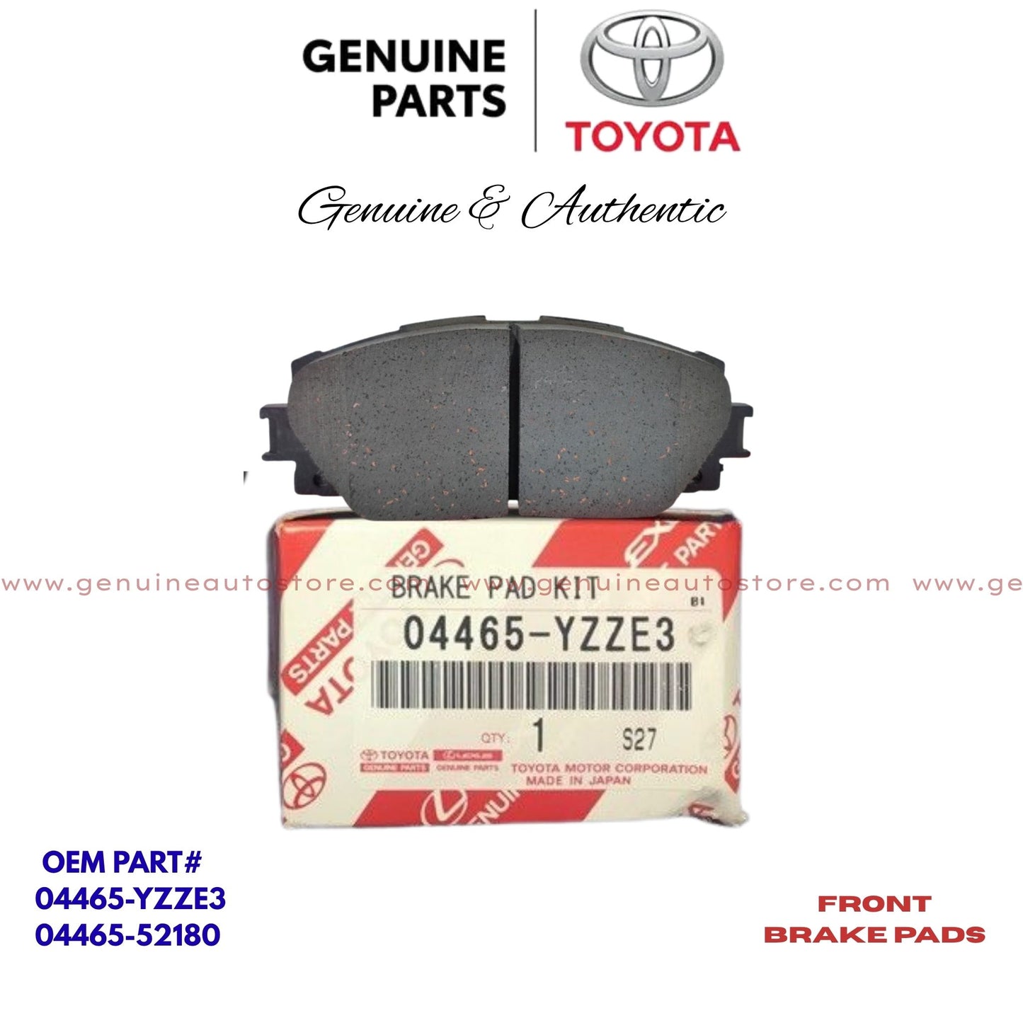 Toyota Corolla Axio 2012-2025 Genuine Front Brake Pads 04465-YZZE3 Pakistan