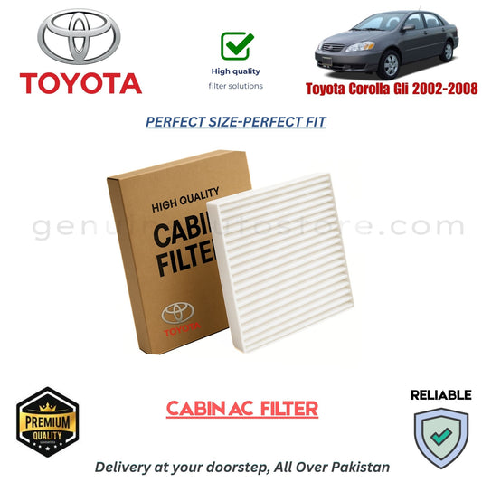 Toyota Corolla Gli 2002-2008 CABIN AC FILTER in Pakistan. 100% Genuine, Reliable, Best Price, Cash on Delivery Available 