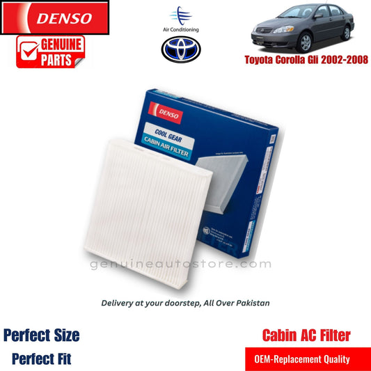 Toyota Corolla Gli 2002-2008 Denso Genuine Cabin Ac Filter in Pakistan. 100% Genuine, Reliable, Best Price, Cash on Delivery Available   