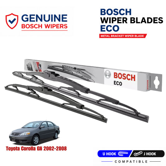 Bosch Genuine metal front wiper set for Toyota Corolla GLI 2002-2008, pair of two