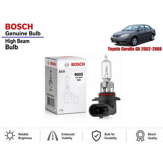 Toyota Corolla Gli 2002-2008 High Beam Headlight Bulb Bosch in Pakistan