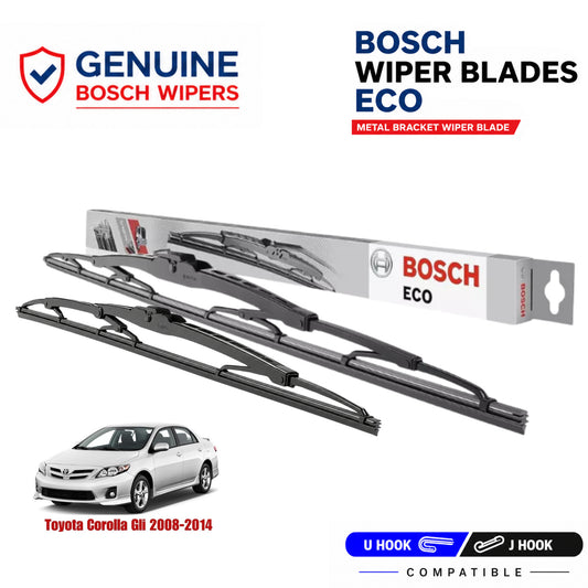 Bosch Genuine metal front wiper set for Toyota Corolla GLI 2008-2014, pair of two