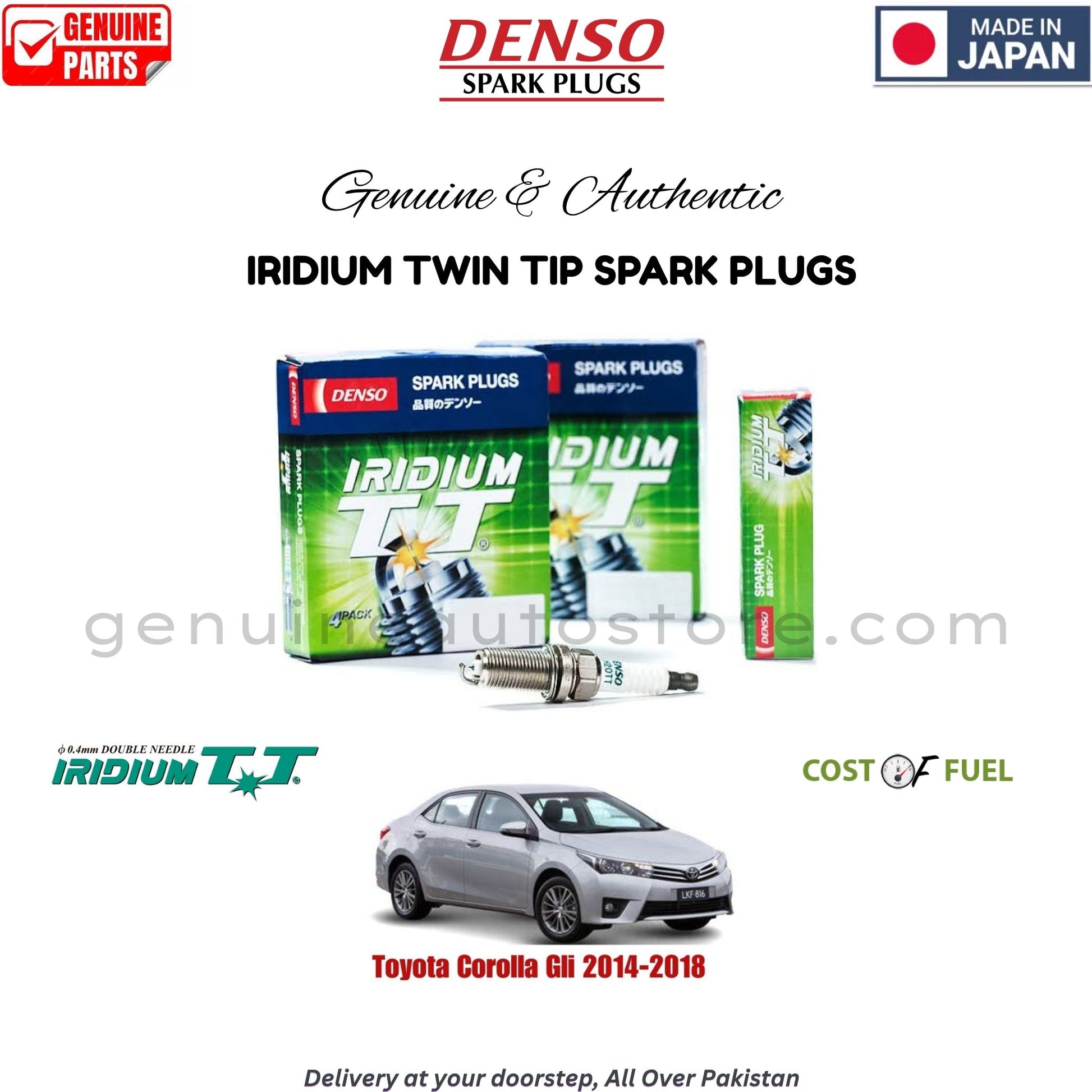 Toyota Corolla Gli 2014-2018 DENSO IRIDIUM TWIN TIP SPARK PLUG in Pakistan, 100% Genuine, Reliable, Best Price, Cash on Delivery Available    