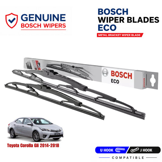 Bosch Genuine metal front wiper set for Toyota Corolla GLI 2014-2018, pair of two