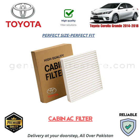 Toyota Corolla Grande 2014-2018 CABIN AC FILTER in Pakistan. 100% Genuine, Reliable, Best Price, Cash on Delivery Available 
