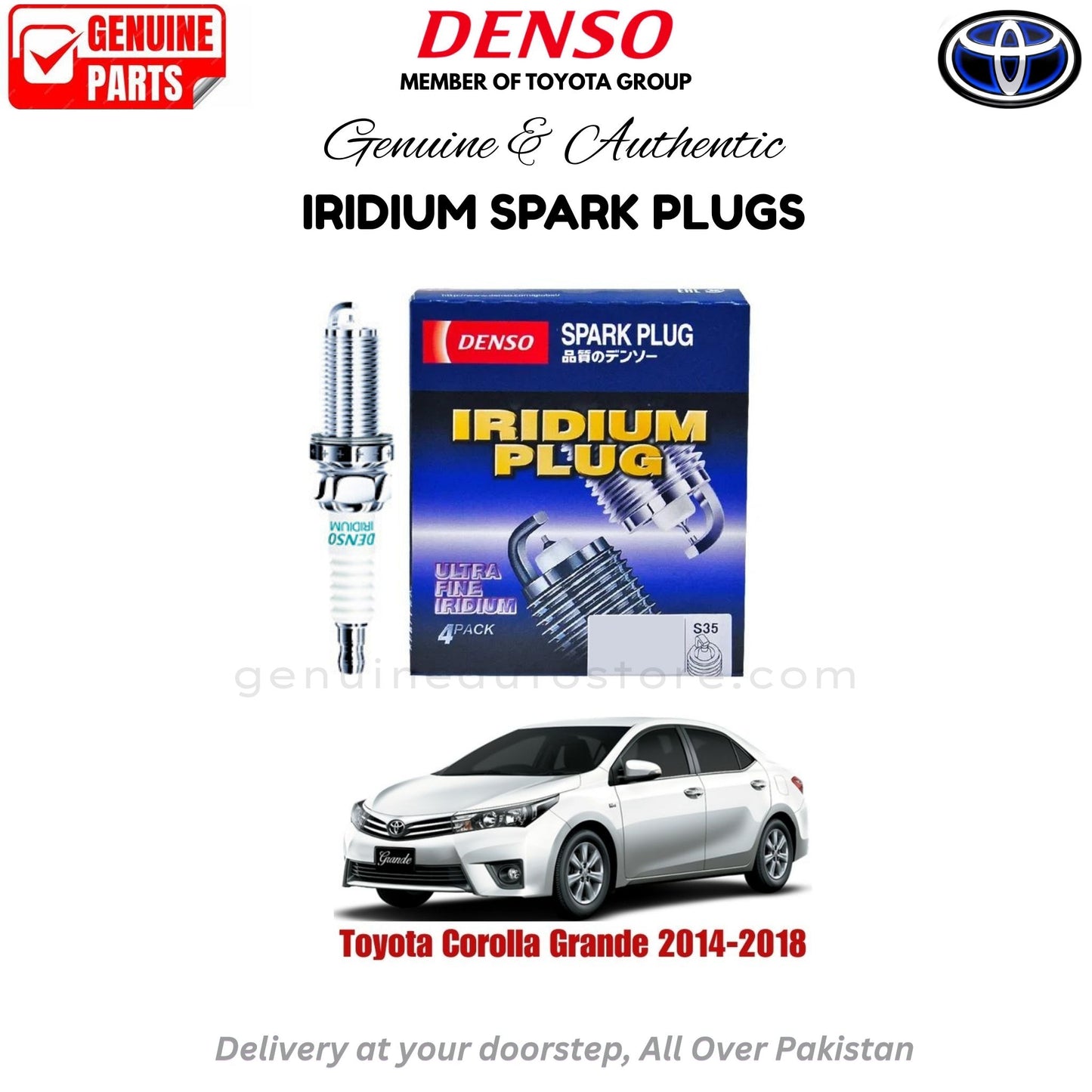Toyota Corolla Grande 2014-2018 Denso Iridium Spark Plug in Pakistan, 100% Genuine, Reliable, Best Price, Cash on Delivery Available   