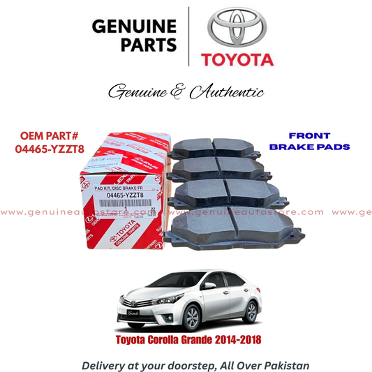 Toyota Corolla Grande 2014-2018 Front Brake Pads Toyota Genuine 04465-YZZT8 in Pakistan
