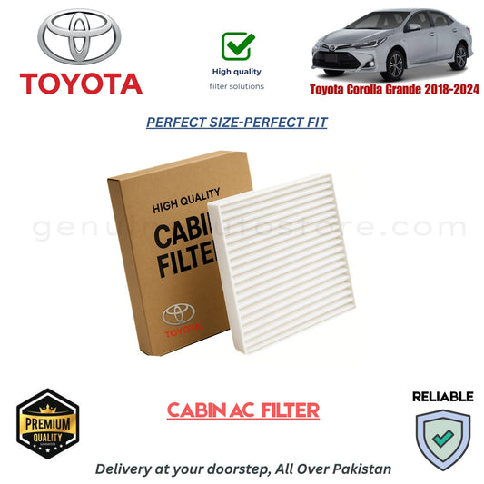 Toyota Corolla Grande 2018-2024 CABIN AC FILTER in Pakistan. 100% Genuine, Reliable, Best Price, Cash on Delivery Available 