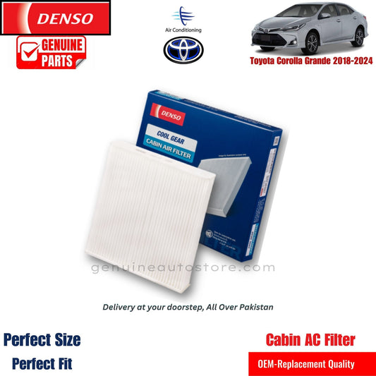 Toyota Corolla Grande 2018-2024 Denso Genuine Cabin Ac Filter in Pakistan. 100% Genuine, Reliable, Best Price, Cash on Delivery Available   