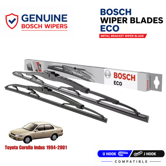 Bosch Genuine metal front wiper set for Toyota Corolla Indus 1994-2001, pair of two