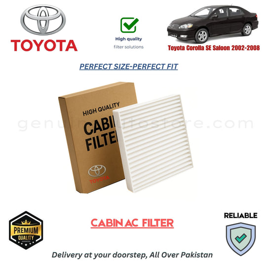 Toyota Corolla SE Saloon 2002-2008 CABIN AC FILTER in Pakistan. 100% Genuine, Reliable, Best Price, Cash on Delivery Available 