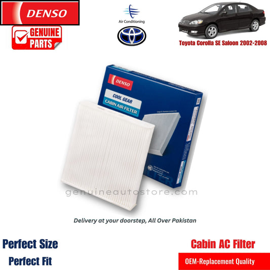 Toyota Corolla SE Saloon 2002-2008 Denso Genuine Cabin Ac Filter in Pakistan. 100% Genuine, Reliable, Best Price, Cash on Delivery Available   