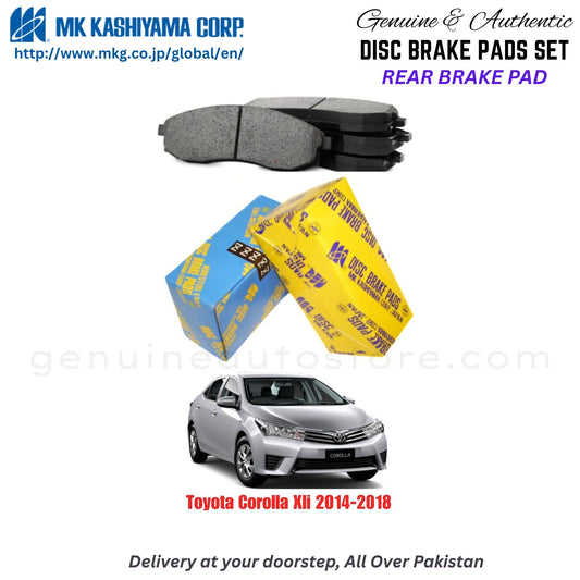 Toyota Corolla Xli 2014-2018 Rear Brake Pads MK Japan in Pakistan. 100% Genuine, Reliable, Best Price, Cash on Delivery Available