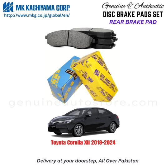 Toyota Corolla Xli 2018-2024 Rear Brake Pads MK Japan in Pakistan. 100% Genuine, Reliable, Best Price, Cash on Delivery Available