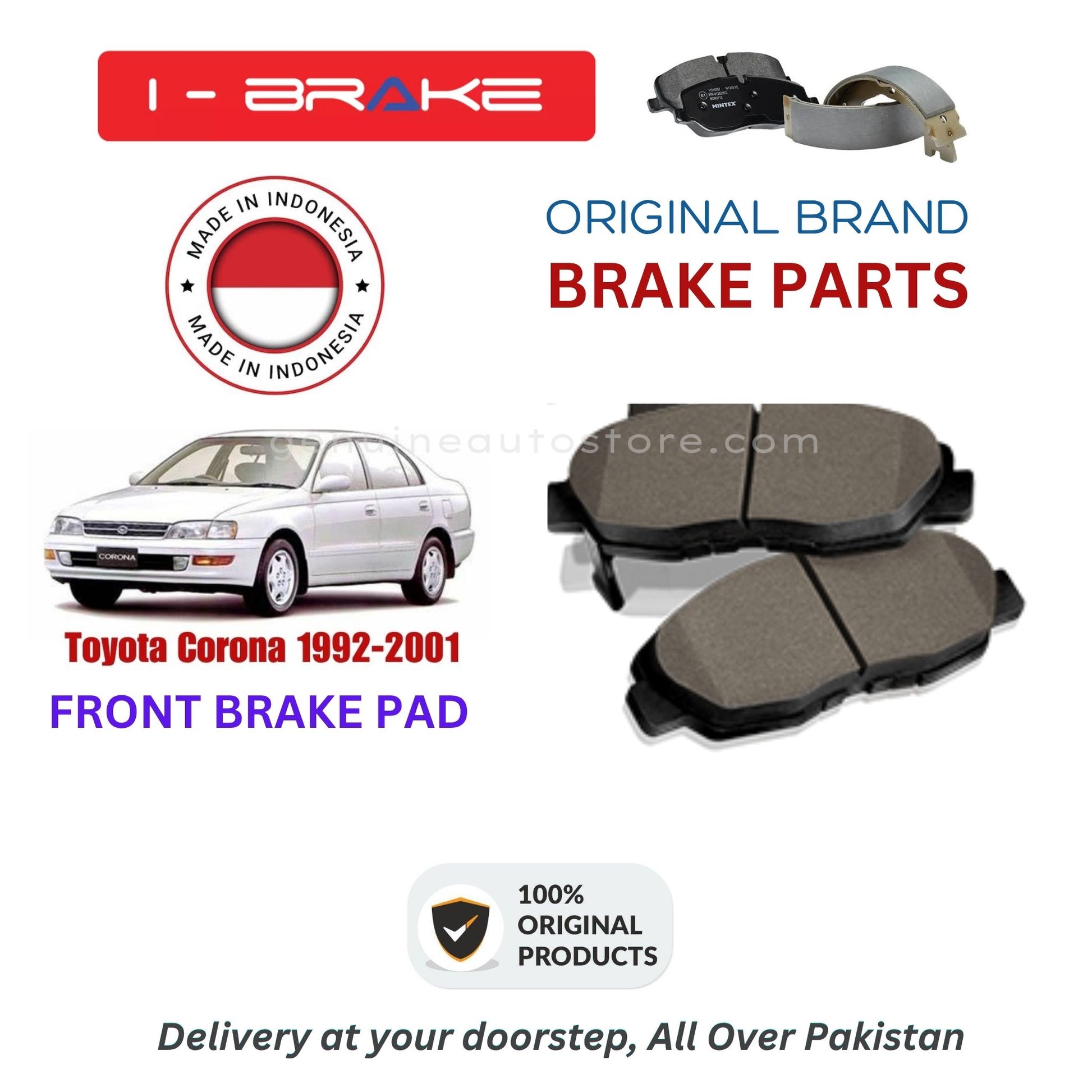 Toyota Corona 1992-2001 Front Brake Pads iBrake Indonesia Genuine