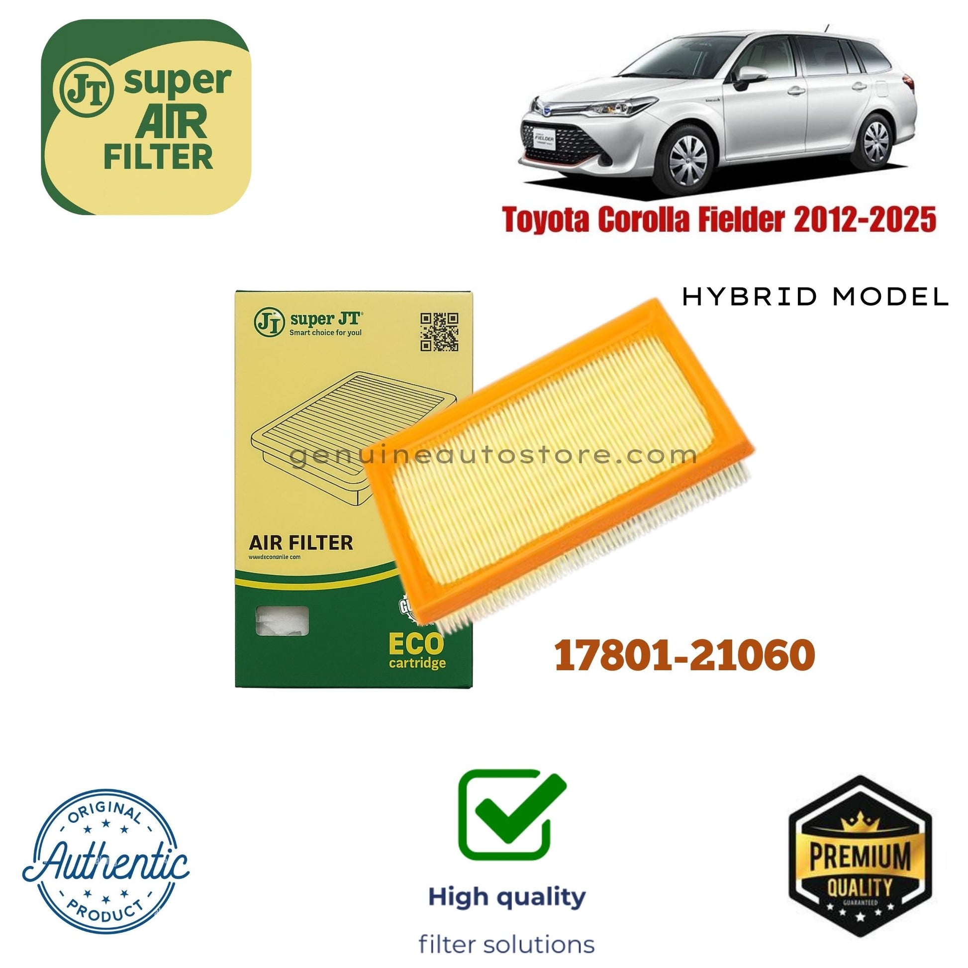 Toyota Crolla Fielder 2012-2025 Air Filter Super JT 17801-21060 in Pakistan
