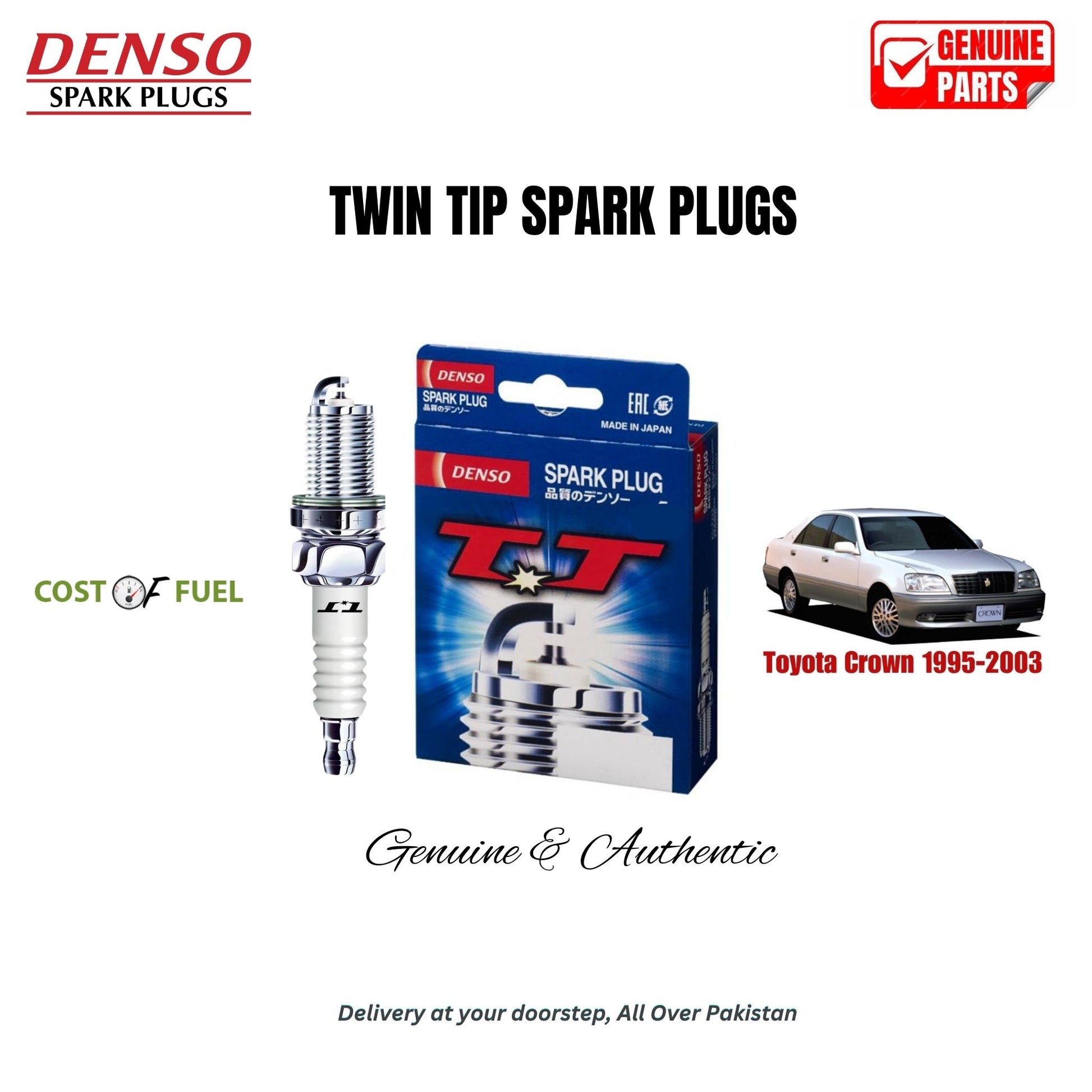 Toyota Crown 1995-2003 DENSO Twin Tip Spark Plugs 4pcs in Pakistan – genuine replacement, bett