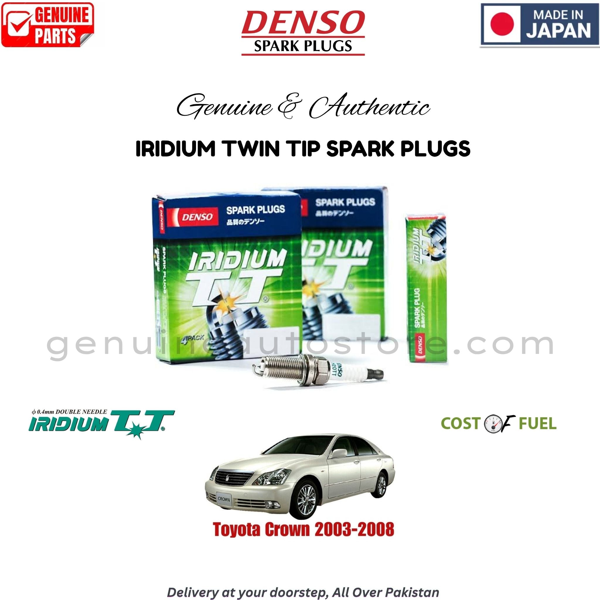 Buy Genuine Iridium Twin Tip Spark Plugs for Toyota Crown 2003-2008 ...