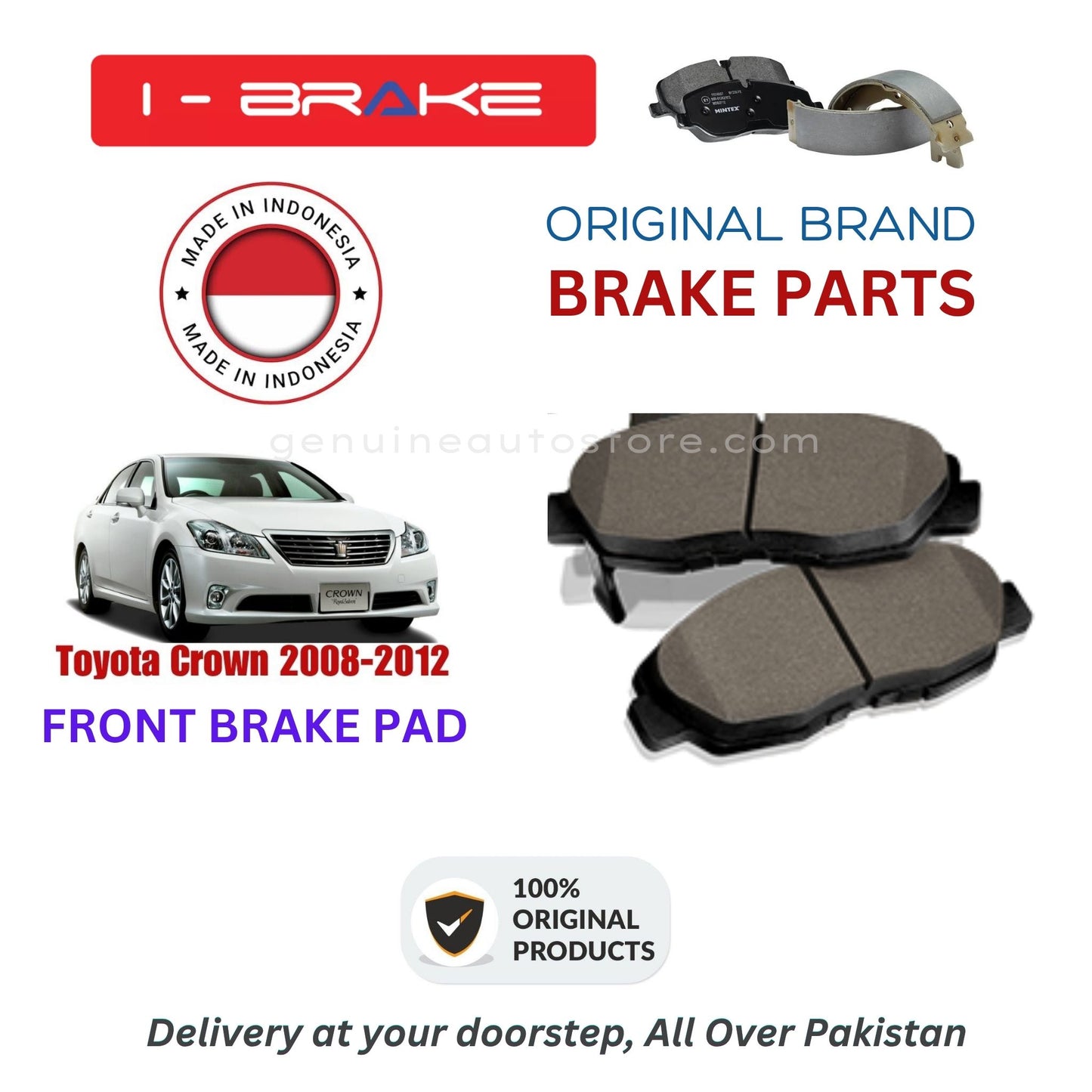 Toyota Crown 2008-2012 Front Brake Pads iBrake Indonesia Genuine